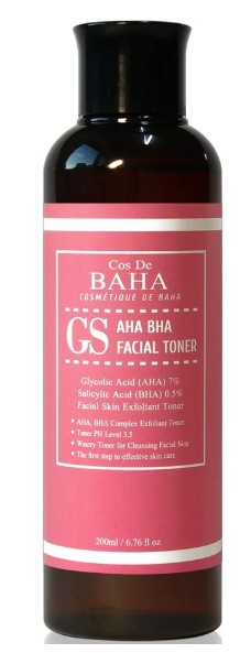 AHA/BHA Clarifying Toner, Glycolic Acid7% + Salicylic Acid 0.5%	 1