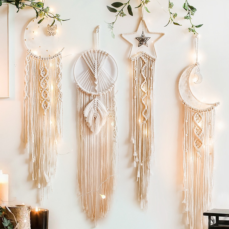 Moon and Star Macrame Tapestry Wall Boho Decor 3