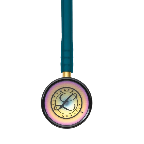 Classic II Pediatric Stethoscope, Rainbow-finish Chestpiece, Caribbean Blue Tube 2