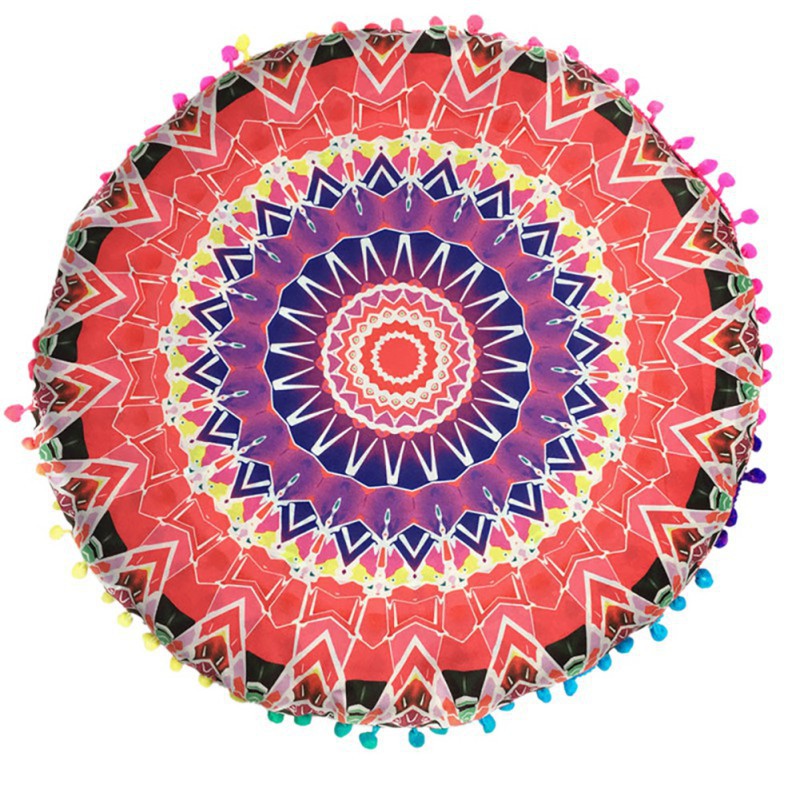 Round Mandala Bohemian Throw Pillowcase 4