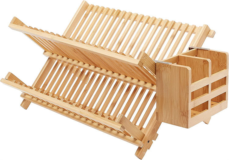 Bamboo Folding Dish Rack 1