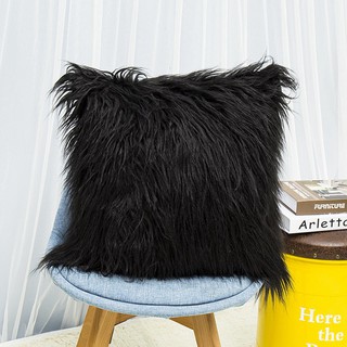 Super Soft Plush Mongolian Faux Fur Throw Pillow Cover 4