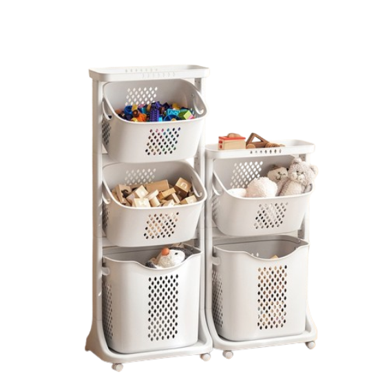 Movable Rack Storage Basket Organizer	 1
