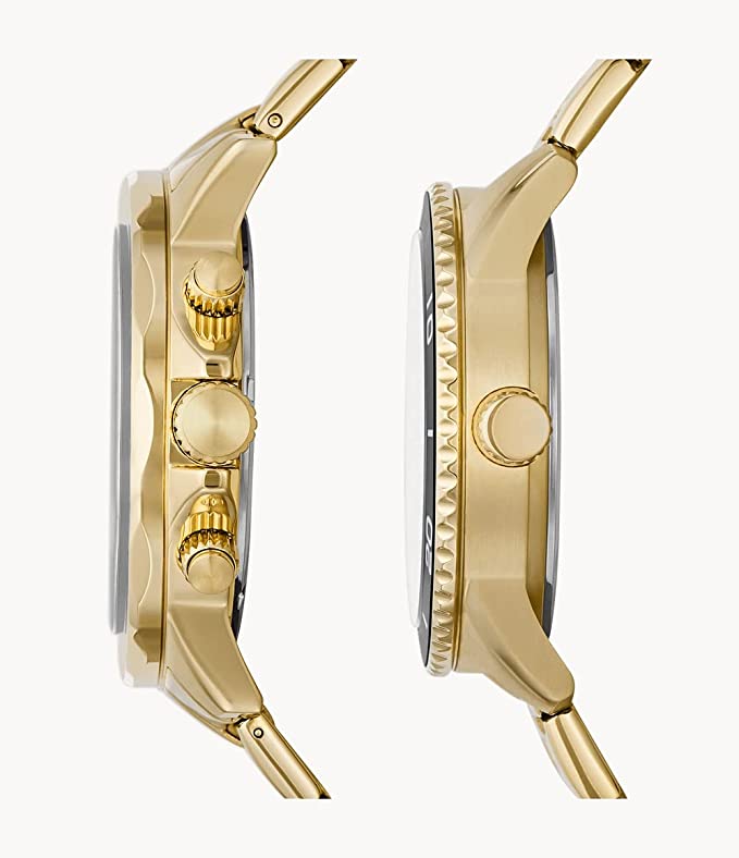His and Her Multifunction Gold-Tone Stainless Steel Watch Set 3