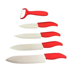5-Piece Ceramic Knife Set With Acrylic Blade Holder