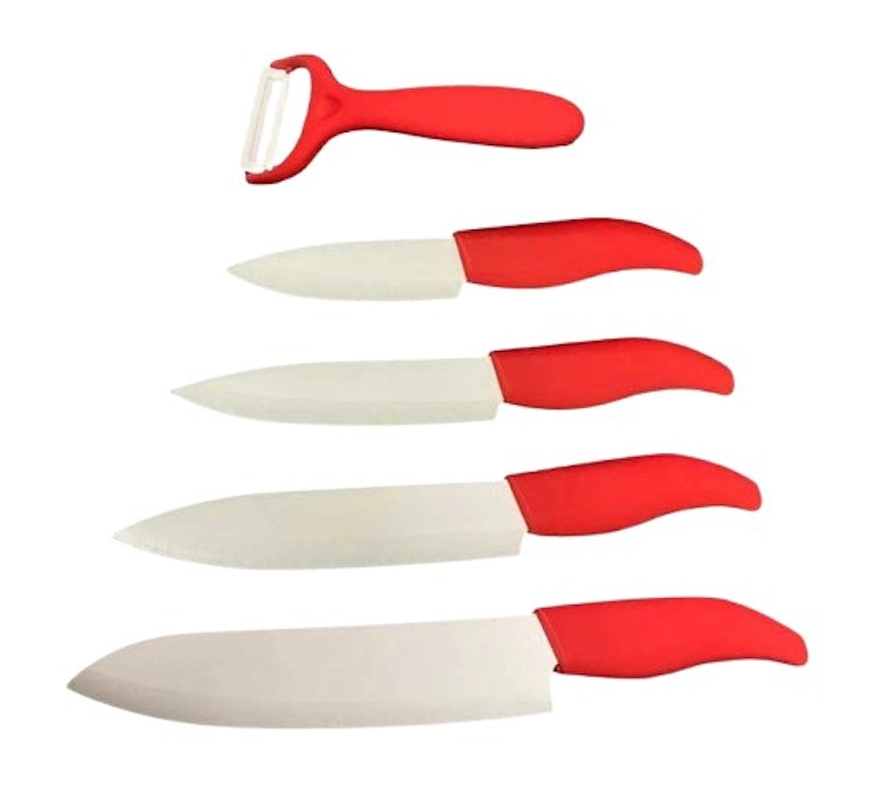 5-Piece Ceramic Knife Set With Acrylic Blade Holder 1