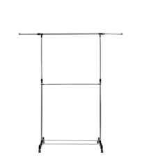 Adjustable Single Pole Clothes Rack With Lower Bar