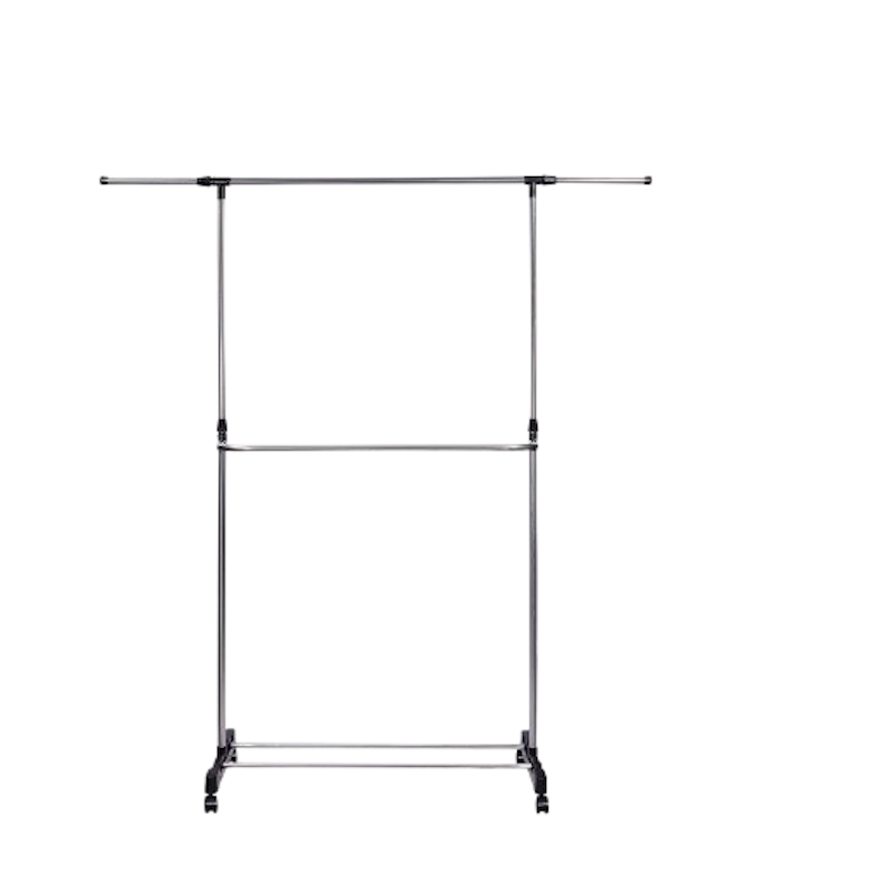 Adjustable Single Pole Clothes Rack With Lower Bar 1