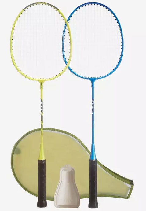 Fun Set Lime Blue Adult Badminton Racket Set	 1
