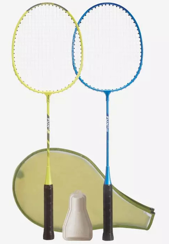 Fun Set Lime Blue Adult Badminton Racket Set 1