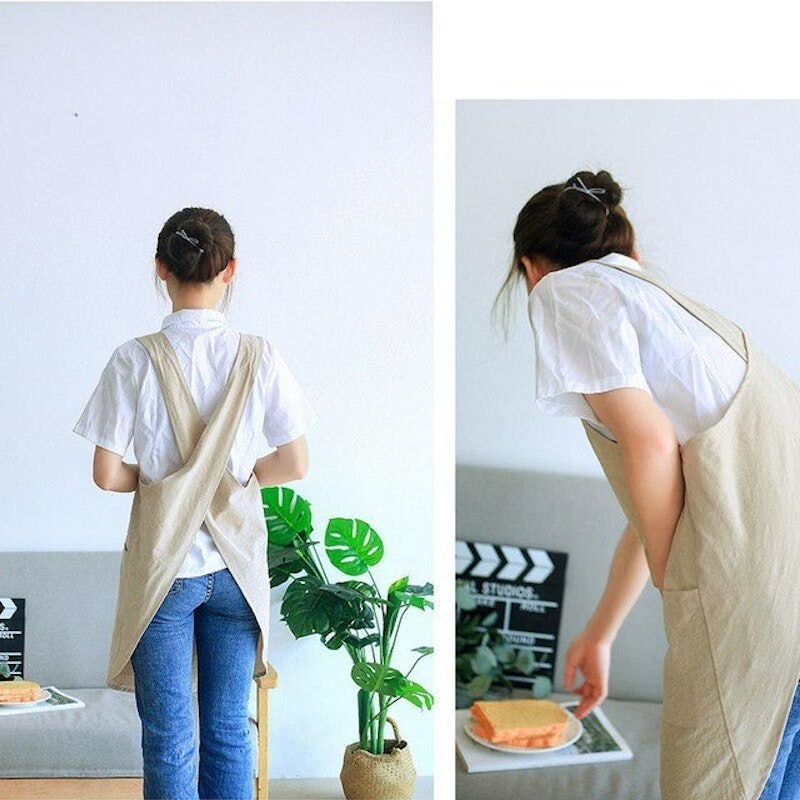Hanging Neck Cross-Back Apron 4