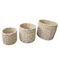 Round Buri Storage Organizer