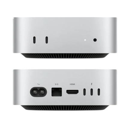 mini: Apple M4 chip with 10‑core CPU and 10‑core GPU, 24GB, 512GB SSD	  2