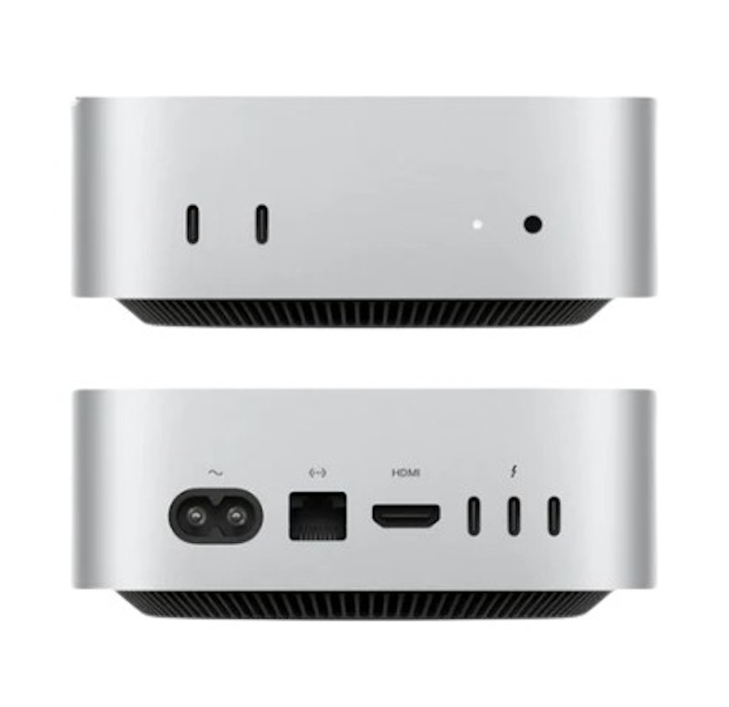 mini: Apple M4 chip with 10‑core CPU and 10‑core GPU, 24GB, 512GB SSD 2