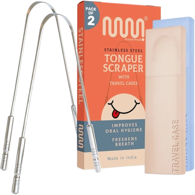 Tongue Scraper, Surgical Grade Stainless Steel Tongue Cleaner (Set of 2) 1