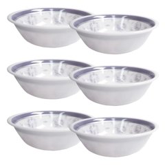 Melamine Plastic Round Bowl With Silver Lining Set