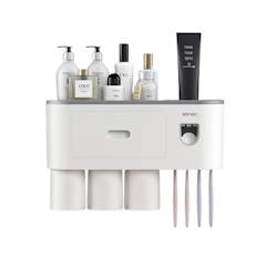 Toothbrush Organizer and Automatic Toothpaste Dispenser