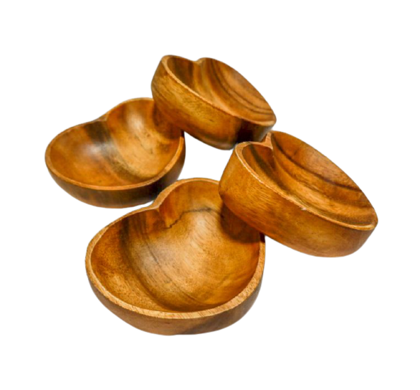 Wooden Heart-Shaped Bowl 1