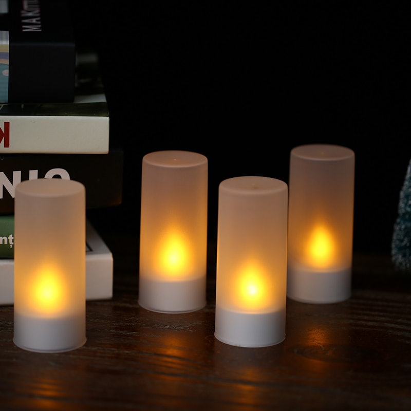 Rechargeable Tea Candles With Frosted Cups 2