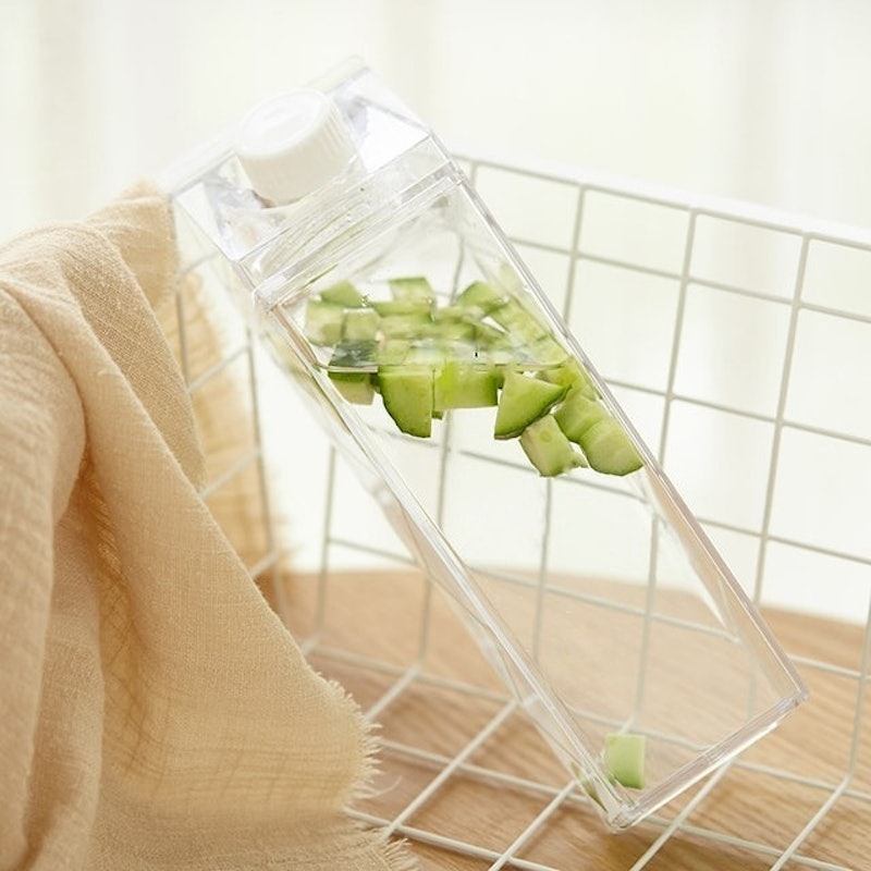 Milk Carton-Shaped Transparent Bottle 4