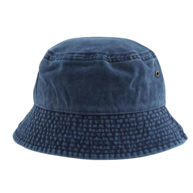 Denim Washed Cotton Bucket Hat 1