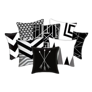 Black and White Throw Pillow Case 1
