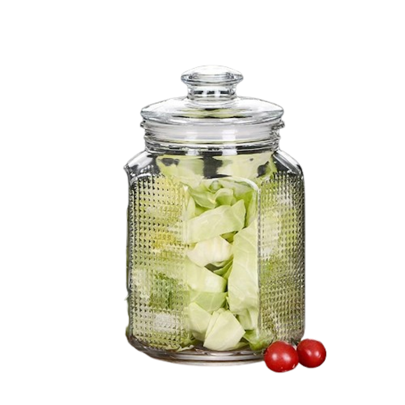Deli Glassware Transparent Big Glass Jar Airtight 2.2 L 1