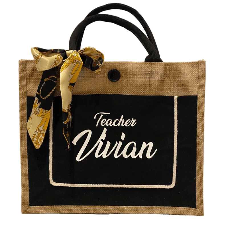 Customized Burlap Bag with Twilly 2