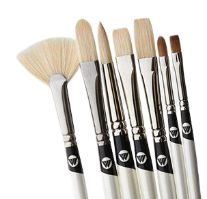 Permalba White Bristle Fan Brush 2