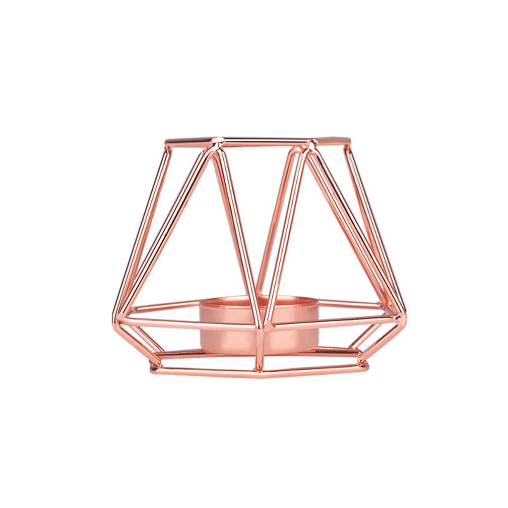 Nordic Style Wrought Iron Geometric Candle Holders 4