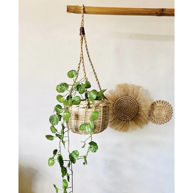Rattan Hanging Planter 3