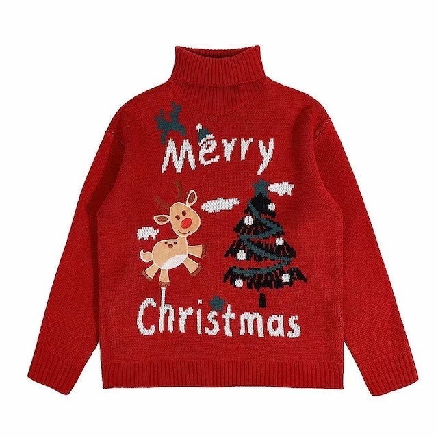 Christmas Elk Turtleneck Sweater  1