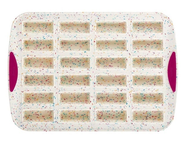 White Confetti Bar Cake Pan 1