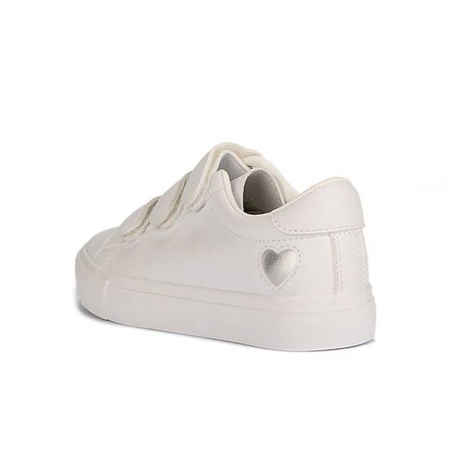 White Slip On Heart Sneakers 3