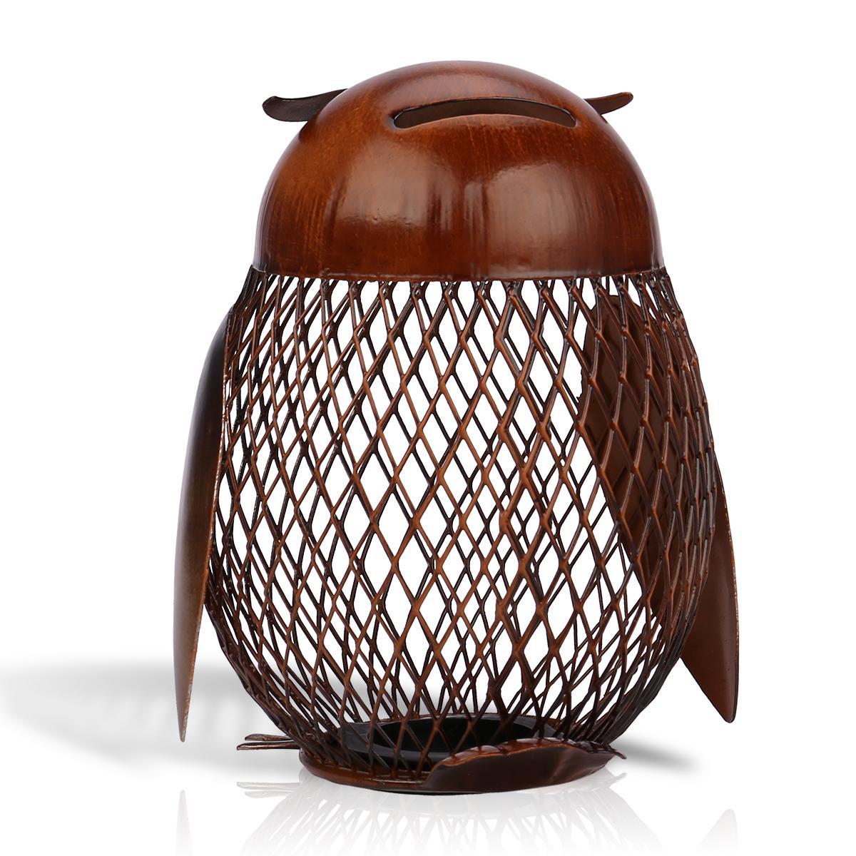 Owl-Shaped Metal Coin Box 2