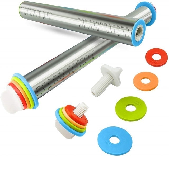 Adjustable Rolling Pin with Thickness Rings 2