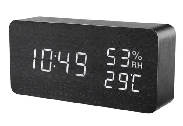 Digital Alarm Clock LED Wooden	  1