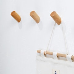 Natural Wood Wall-Mounted Hanger