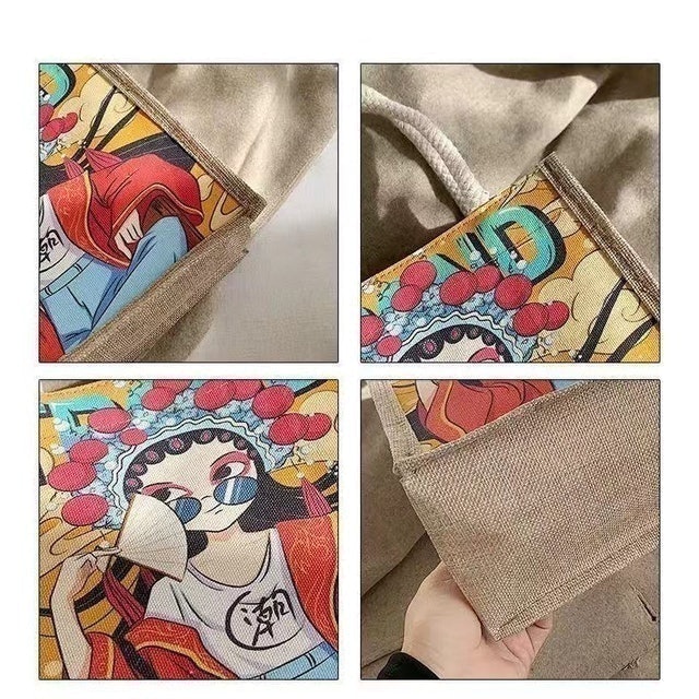 Canvas Tote Bag With Graffiti Design 6