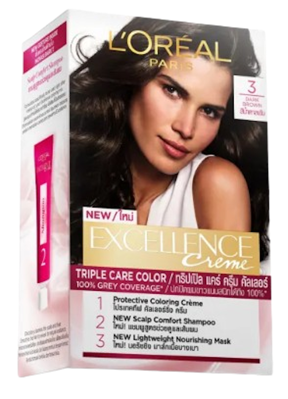 Paris Excellence Creme Triple Care Hair Color - Gray Hair, Full Coverage, Hair Dye, Permanent 1