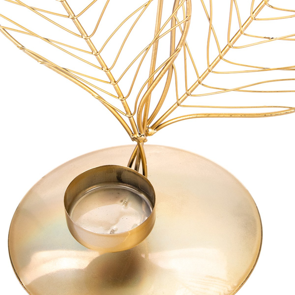 Gold Leaf Shape Votive Holder 2