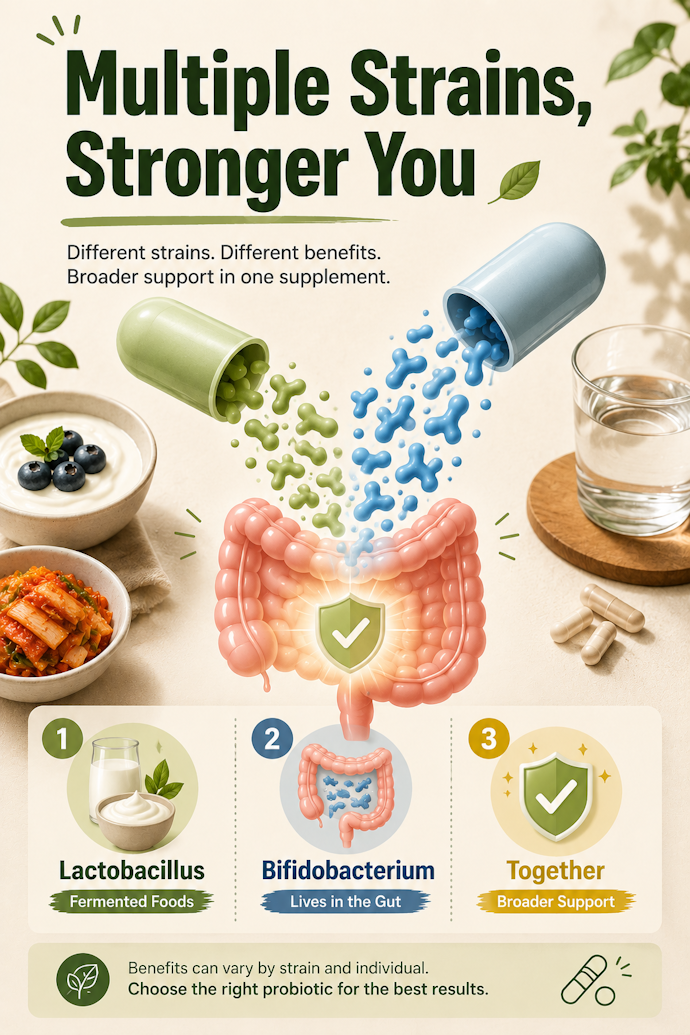 Pick a Supplement With Multiple Strains for General Gut Health and Immunity