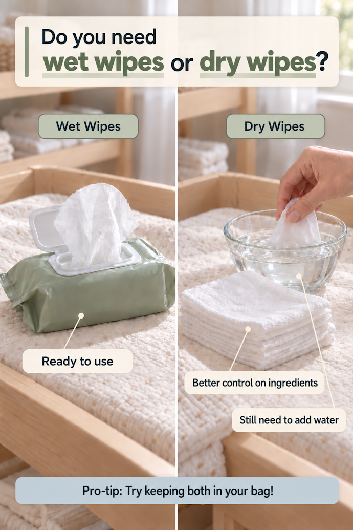Choose Between Wet And Dry Wipes
