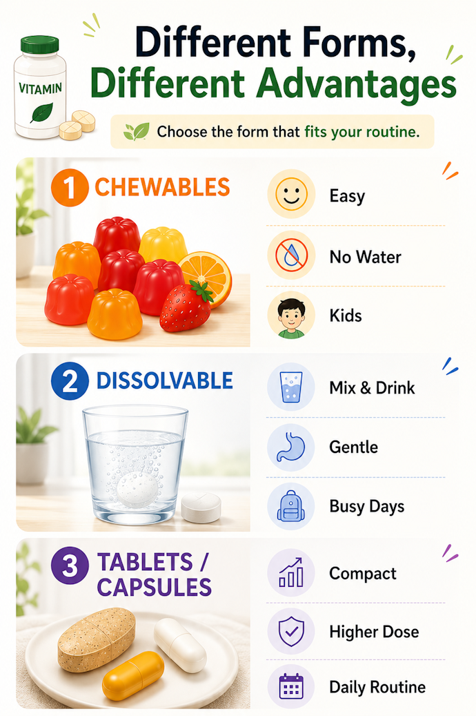 Pick a Vitamin Form That Fits Your Routine