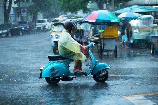 For Scooters: Ponchos and One-Piece Raincoats Provide Wide Coverage