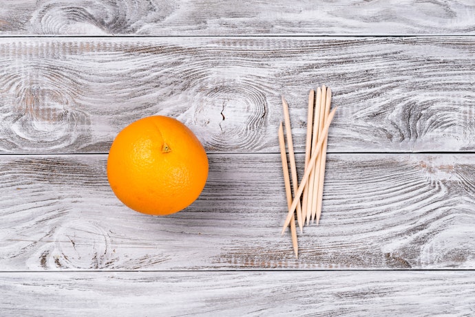 Orange Wood Pushers for Single Use Cleaning