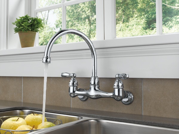 Wall-Mount Faucets Have a Unique Look and Are Great for Saving Counter Space