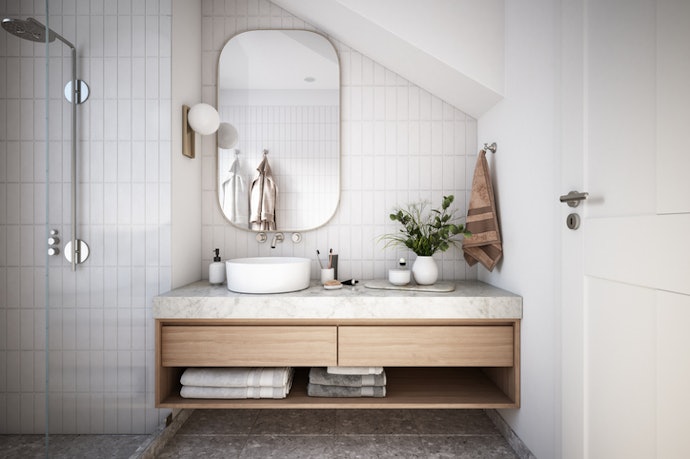 Go for Wall-Mounted Mirrors for a Clean, Classic Look